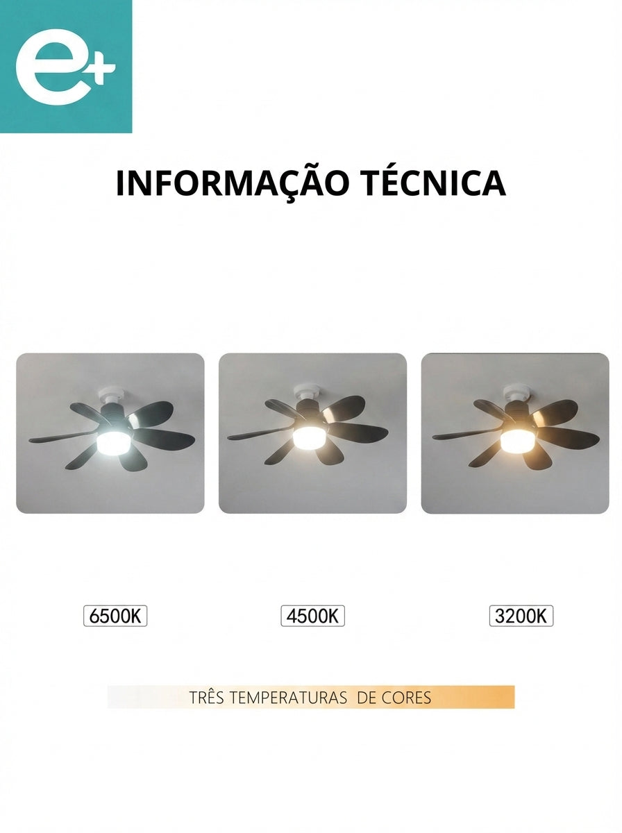 Ventilador Luminária Led 80W